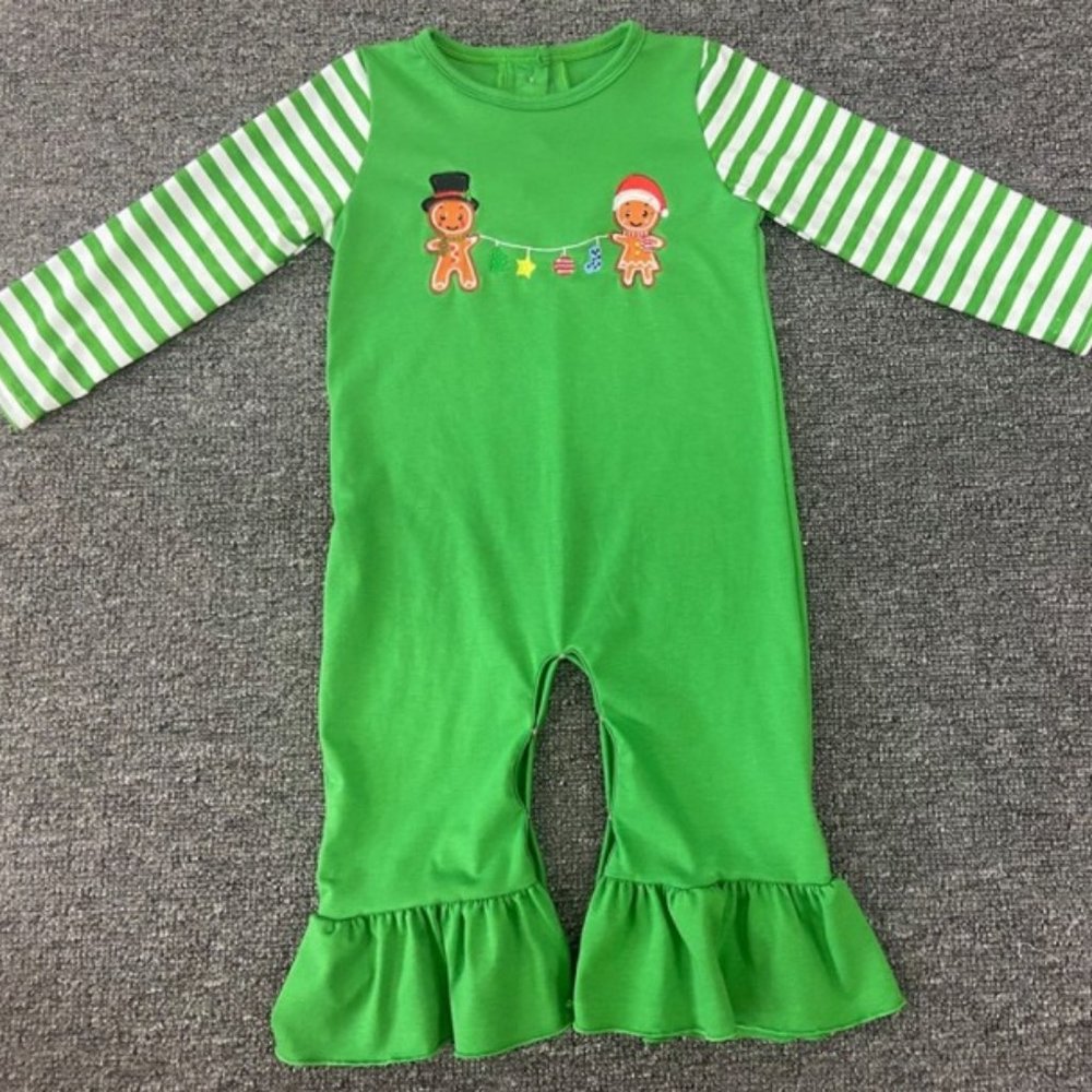 CHRISTMAS PEANUTS RUFFLED ROMPER